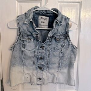 Silver Jeans sleeveless denim vest M